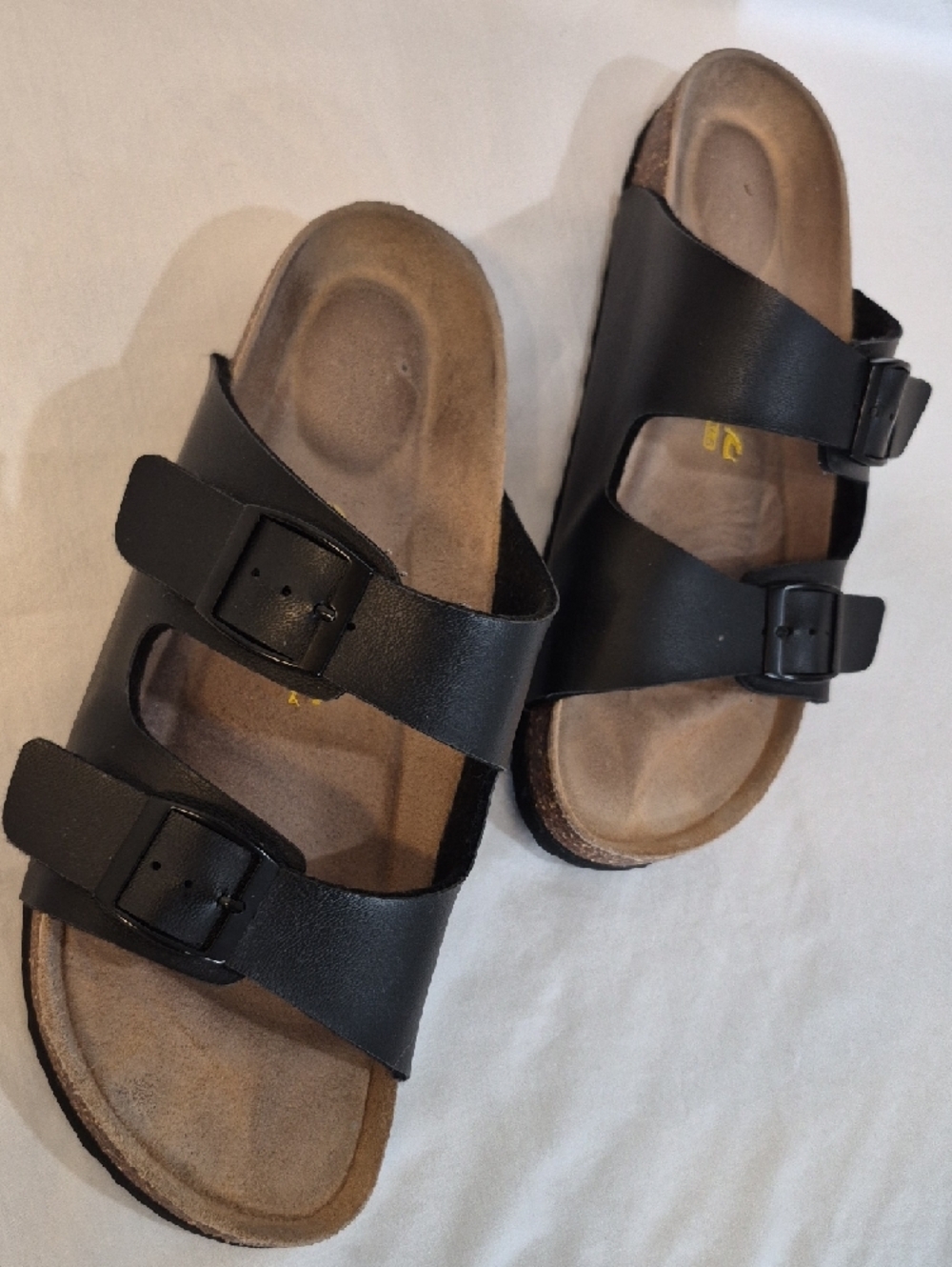 Women's Black Dual-Strap Adjustable Buckle Sandals - Picture 2 of 5